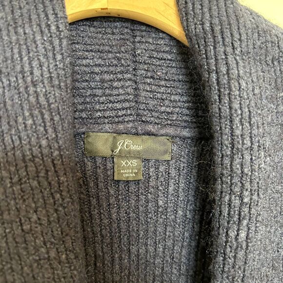 J.crew Long Sleeve Double Breasted Cardigan Jacket Navy XXS Wool Alpaca - Picture 6 of 16